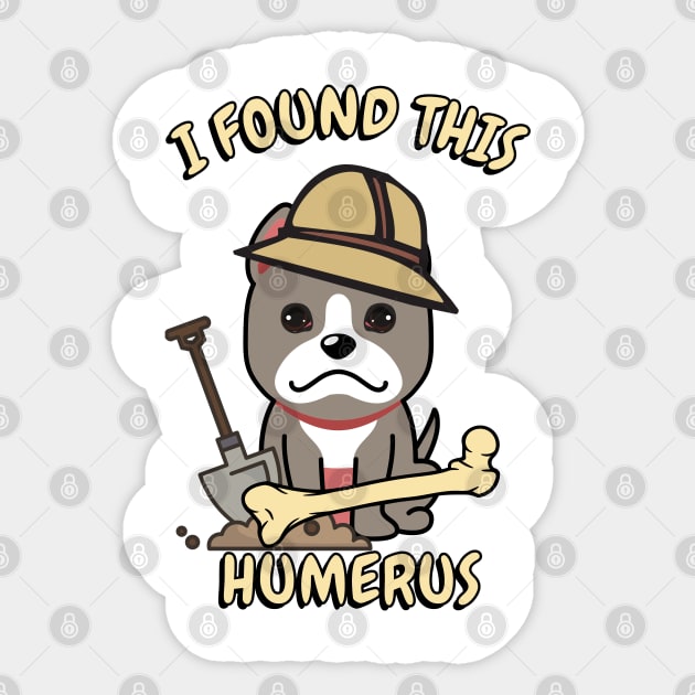 I found this humerus pun - grey dog Sticker by Pet Station